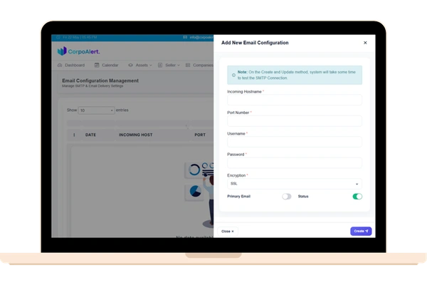 CorpoAlert Email Configuration Thumbnail